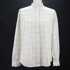 UNTUCKit for Her Cream and Black Blouse